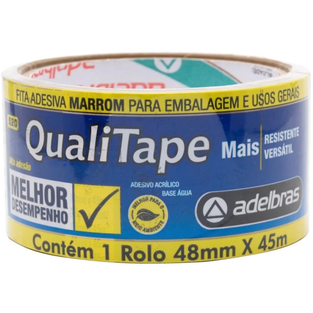 FITA PARA EMPACOTAMENTO QUALITAPE 48MMX45M MARROM ADELBRAS (UNIDADE) - imagem 2