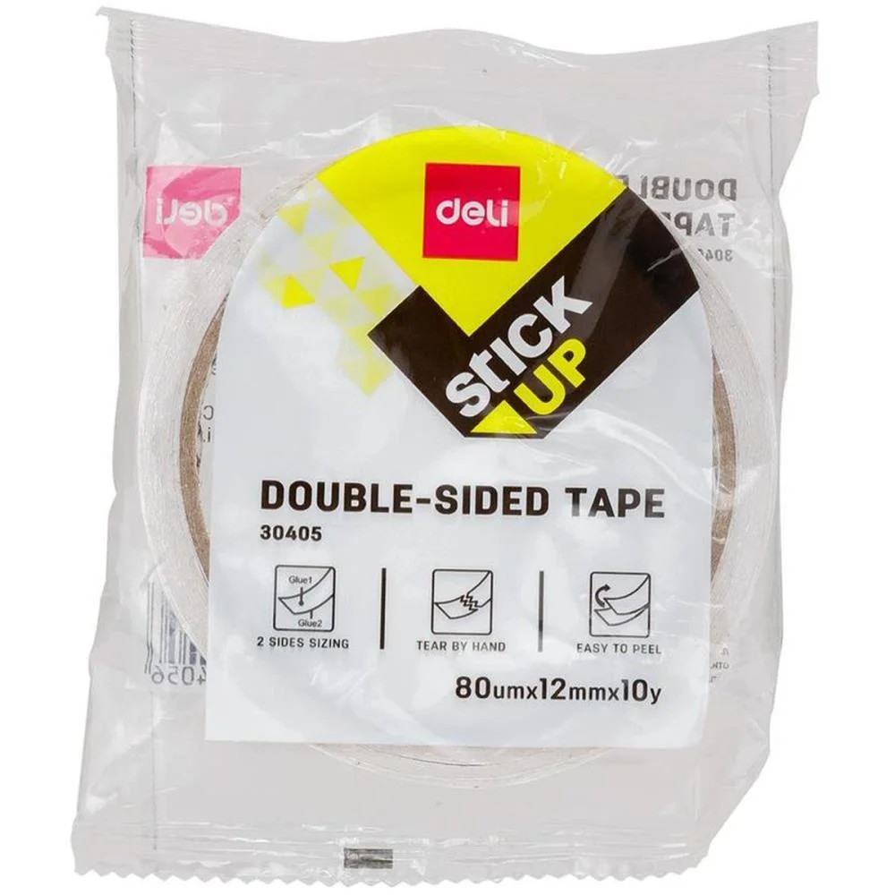 FITA DUPLA FACE DOUBLE SIDED TAPE 12MMX9,114M DELI (UNIDADE) - imagem 4