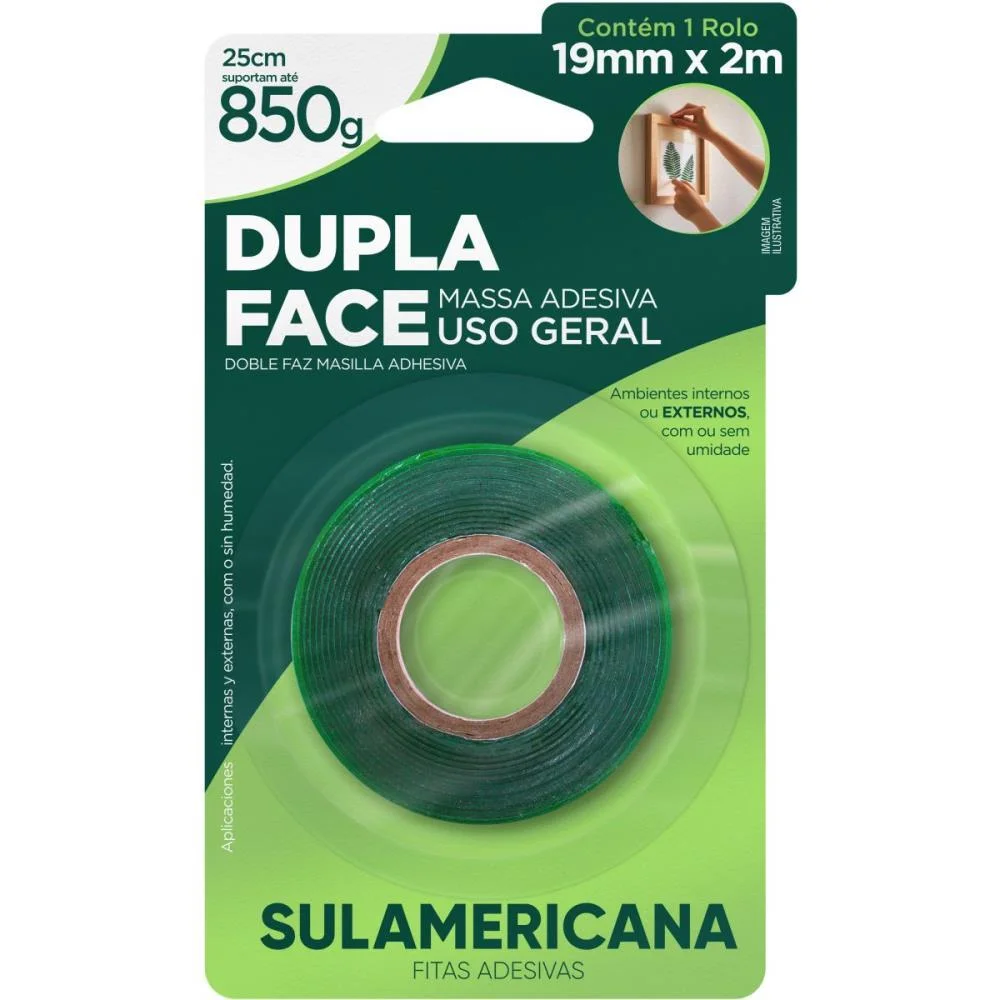 FITA DUPLA FACE MASSA ACRILICA 19MMX2M. SULAMERICANA (UNIDADE) - imagem 4