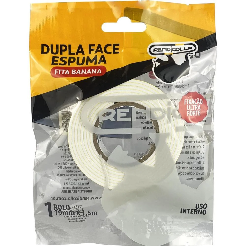 FITA DUPLA FACE ESPUMA 19MMX1,5M. RENDICOLLA (BLISTER) - imagem 4