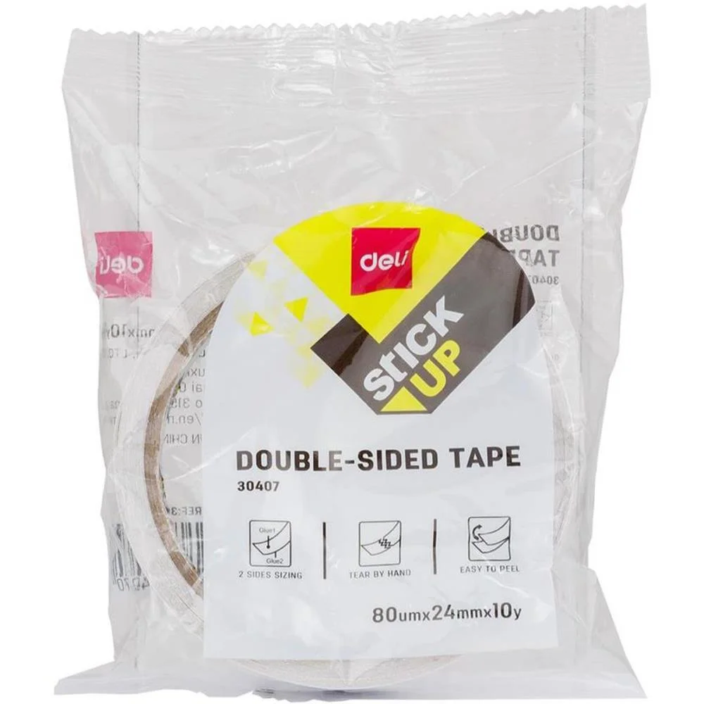 FITA DUPLA FACE DOUBLE SIDED TAPE 24MMX9,114M DELI (UNIDADE) - imagem 4
