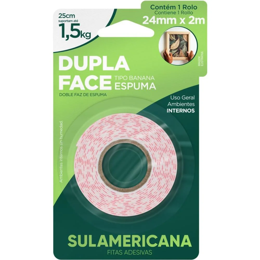 FITA DUPLA FACE ESPUMA 24MMX2M. SULAMERICANA (UNIDADE) - imagem 4