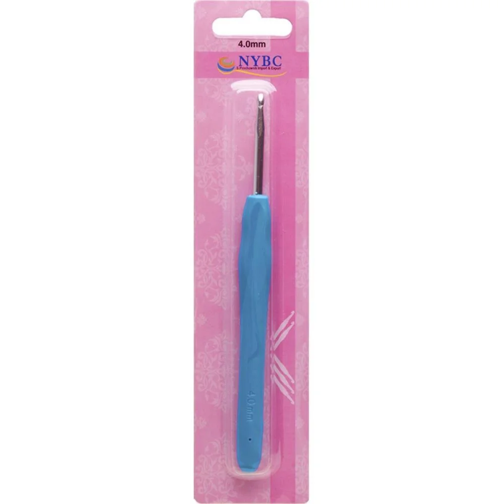 AGULHA PARA CROCHE TAM.4,0MM CABO SILICONE AZUL NYBC (BLISTER) - imagem 2