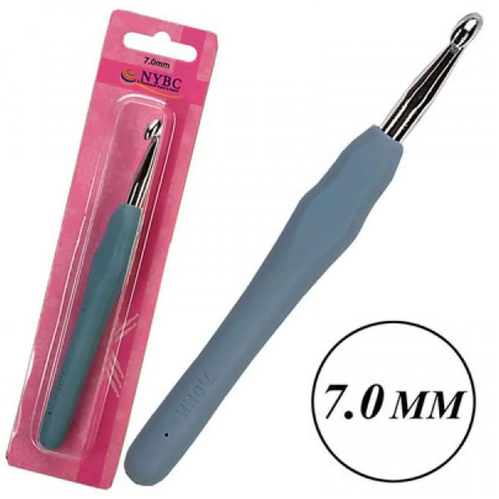 AGULHA PARA CROCHE TAM.7,0MM CABO SILICONE AZUL C NYBC (BLISTER) - imagem 2