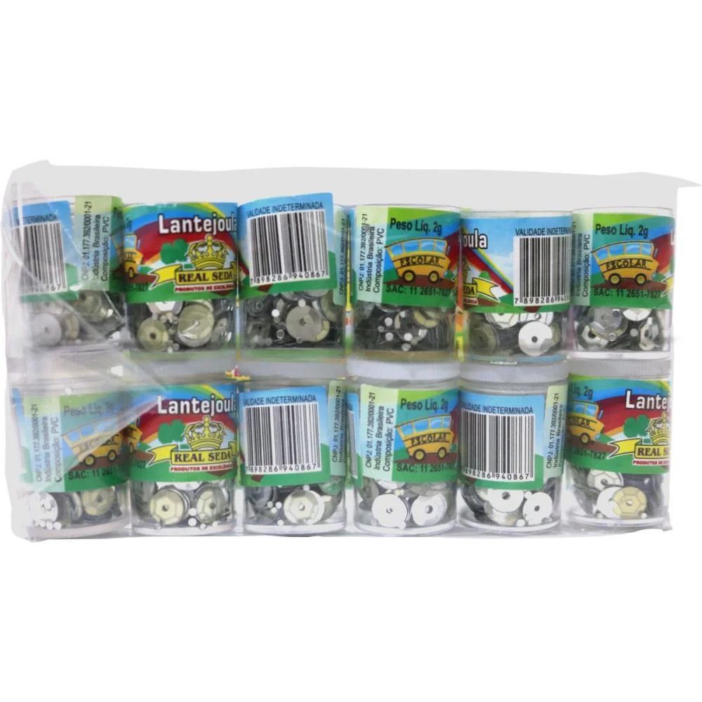 LANTEJOULA METALIZADA POTES 2G. N.06 PRATA REAL SEDA (PCT.C/12) - imagem 2