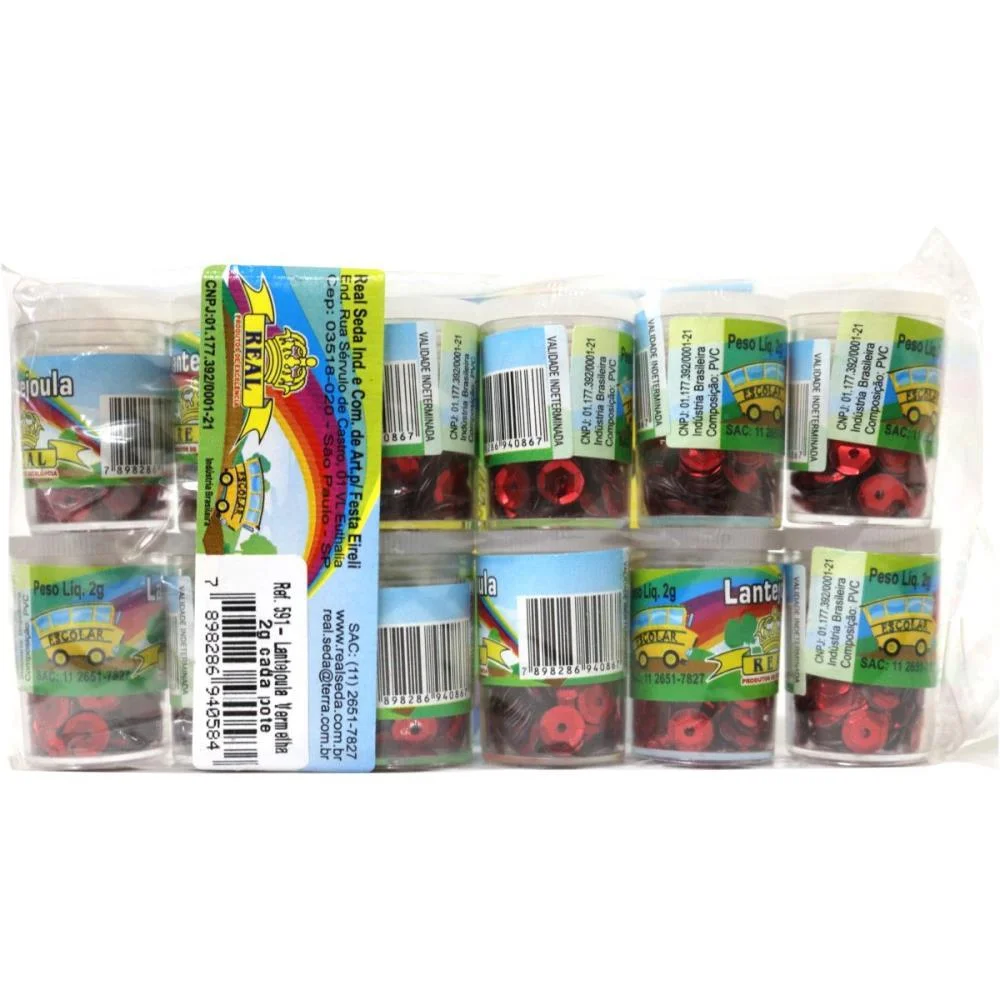 LANTEJOULA METALIZADA POTES 2G. N.06 VERMELHA REAL SEDA (PCT.C/12) - imagem 2