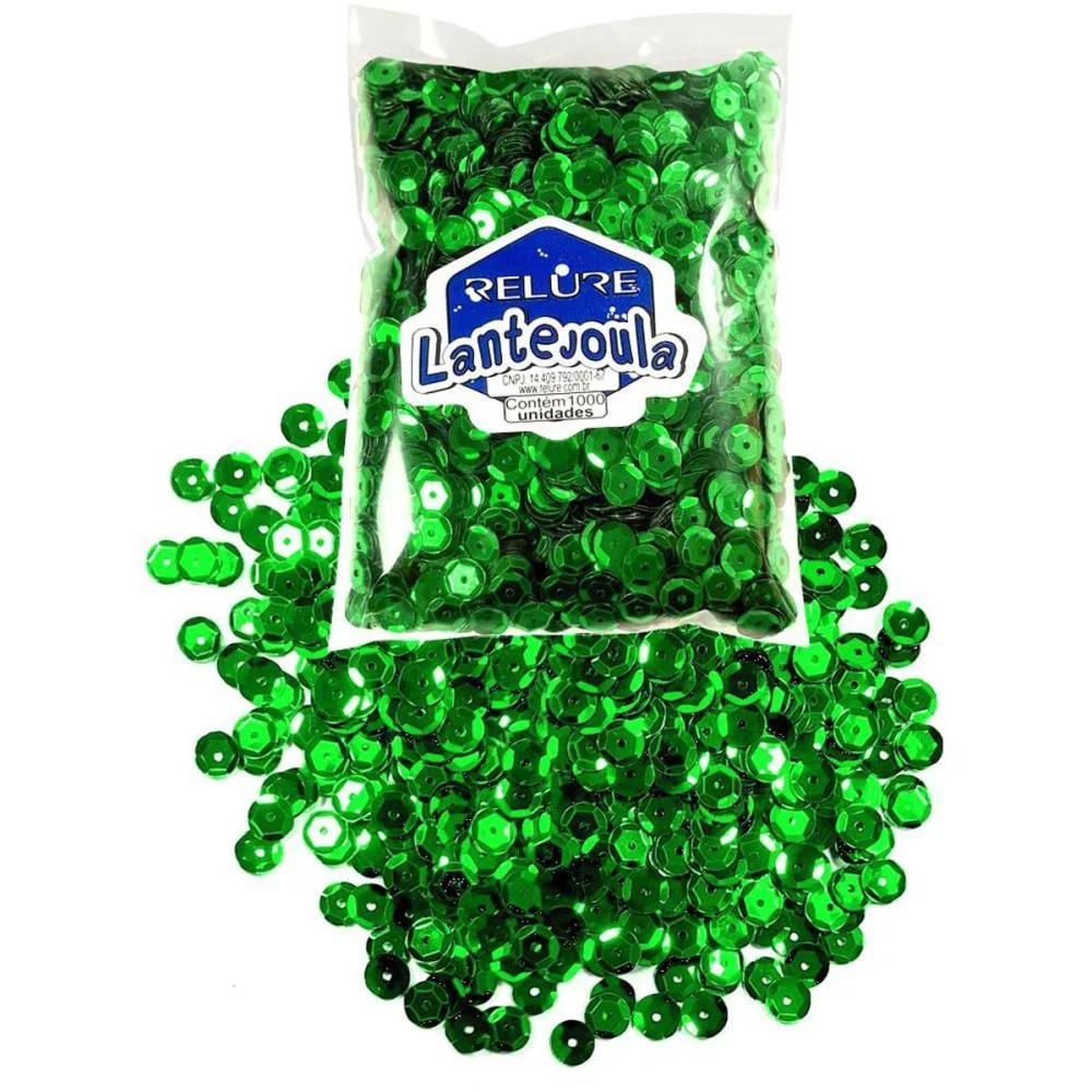 LANTEJOULA METALIZADA VERDE N.08 C/1000UNID. HONEY (PACOTE) - imagem 2