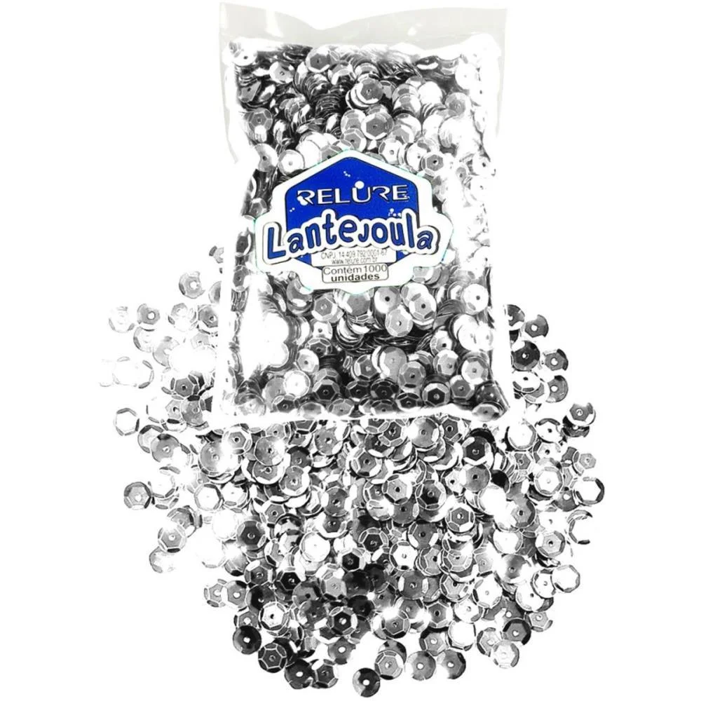LANTEJOULA METALIZADA PRATA N.08 C/1000UNID. HONEY (PACOTE) - imagem 2