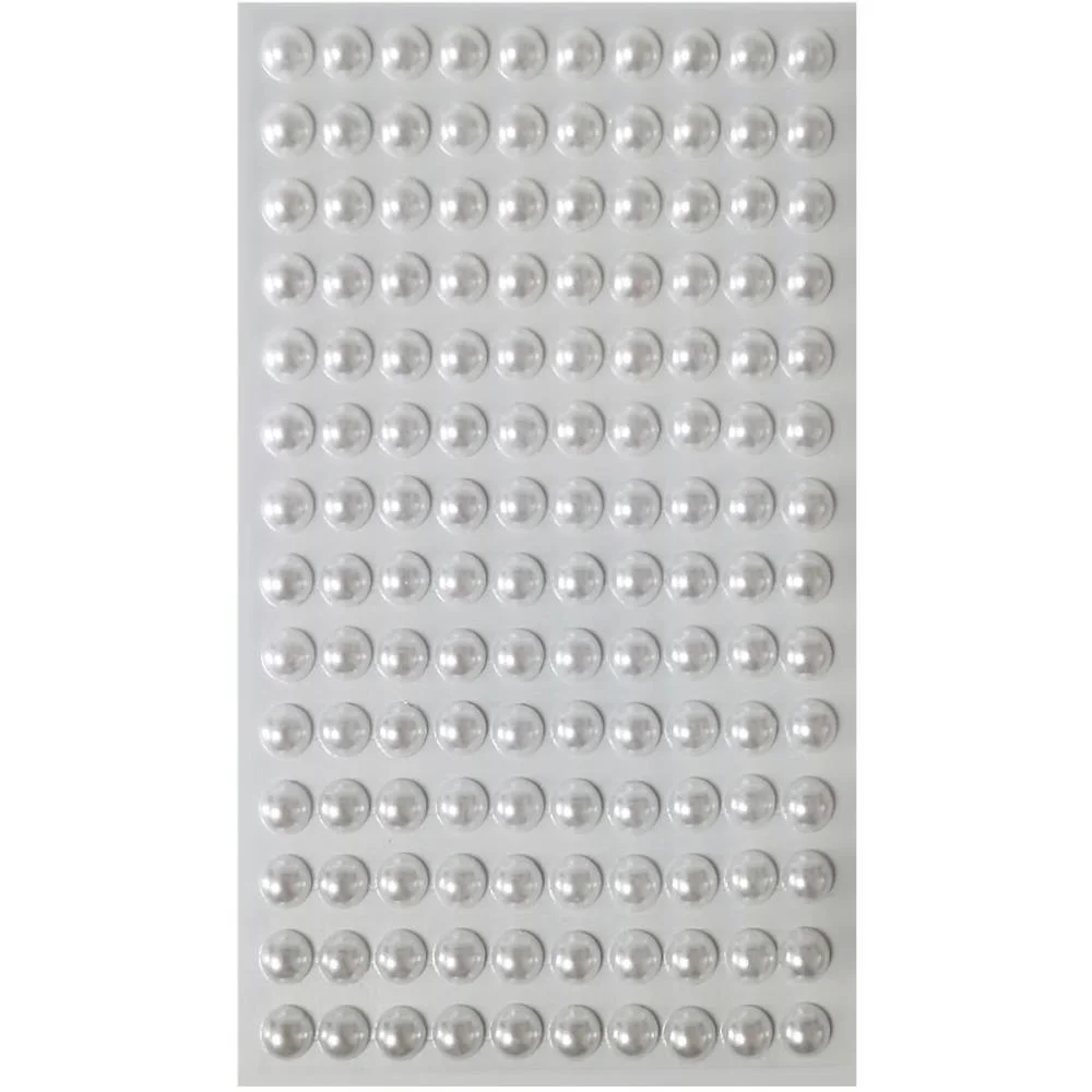 PEDRARIA 1/2 PEROLA 8MM BRANCA ADESIVA MAKE+ (PCT.C/12) - imagem 3