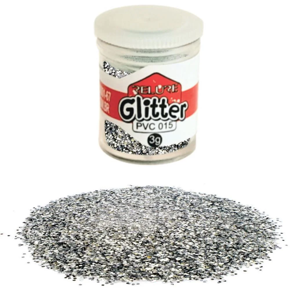 GLITTER PVC PRATA POTES 3G. HONEY (PCT.C/12) - imagem 4