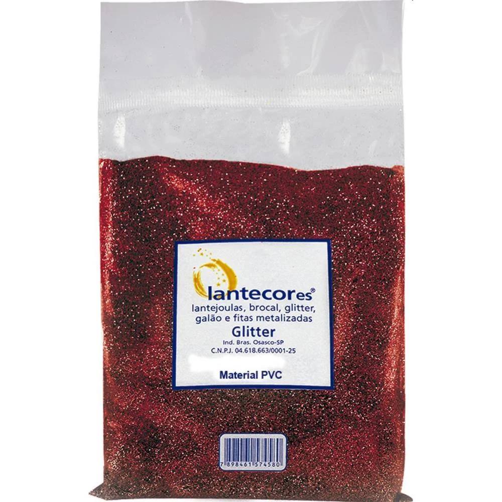 GLITTER PVC VERMELHO 500G. LANTECOR (PACOTE) - imagem 2