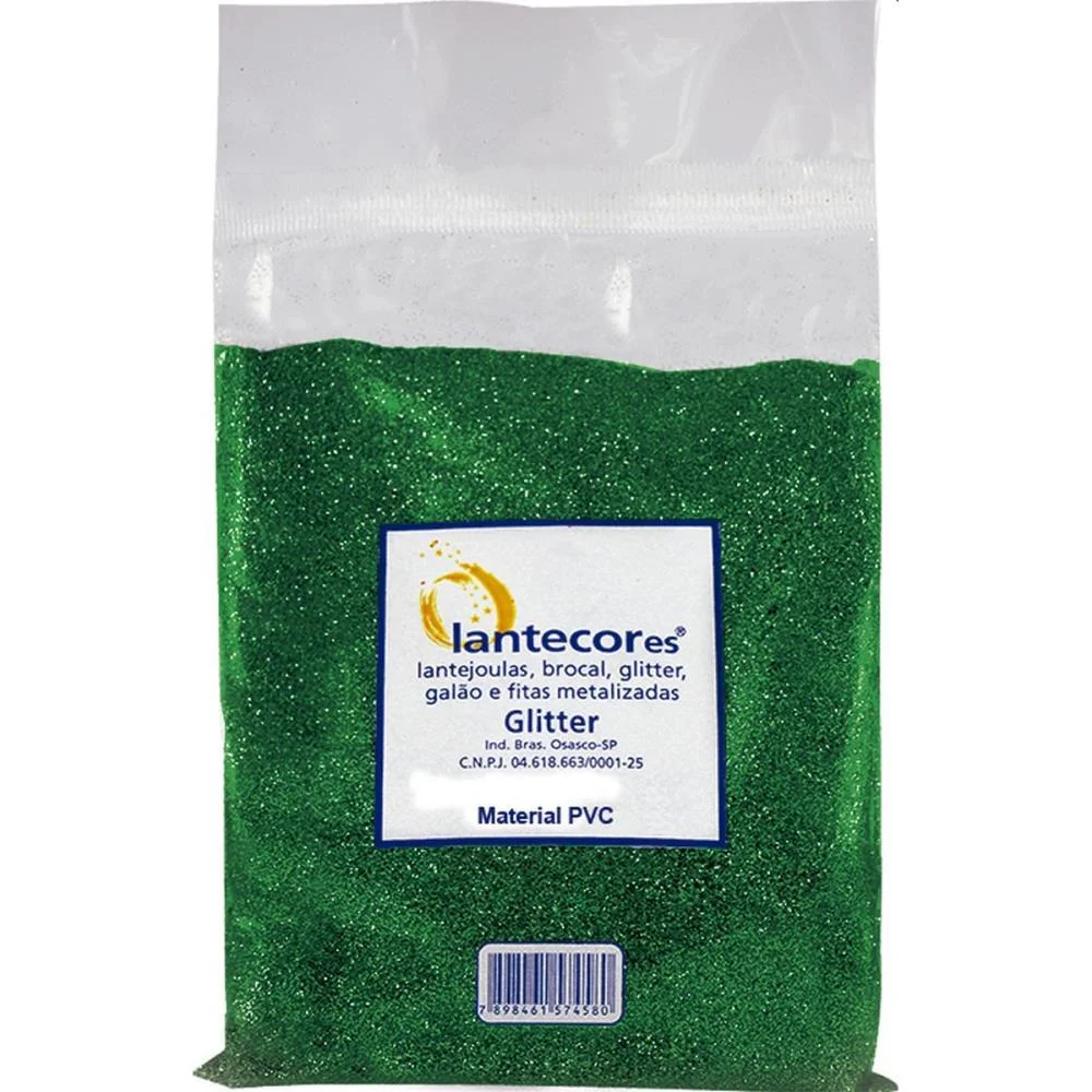 GLITTER PVC VERDE 500G. LANTECOR (PACOTE) - imagem 3