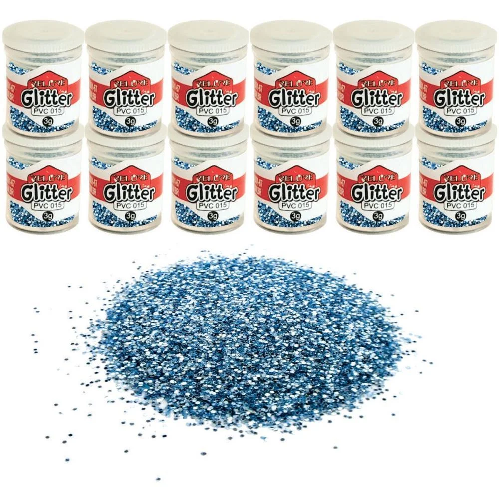 GLITTER PVC AZUL CLARO POTE 3G. HONEY (PCT.C/12) - imagem 2