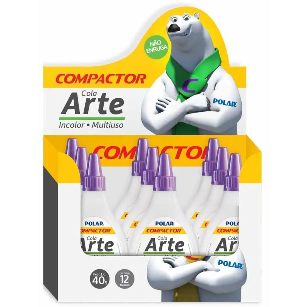 COLA PARA ARTESANATO POLAR ARTE 40G COMPACTOR (CX.C/12) - imagem 3