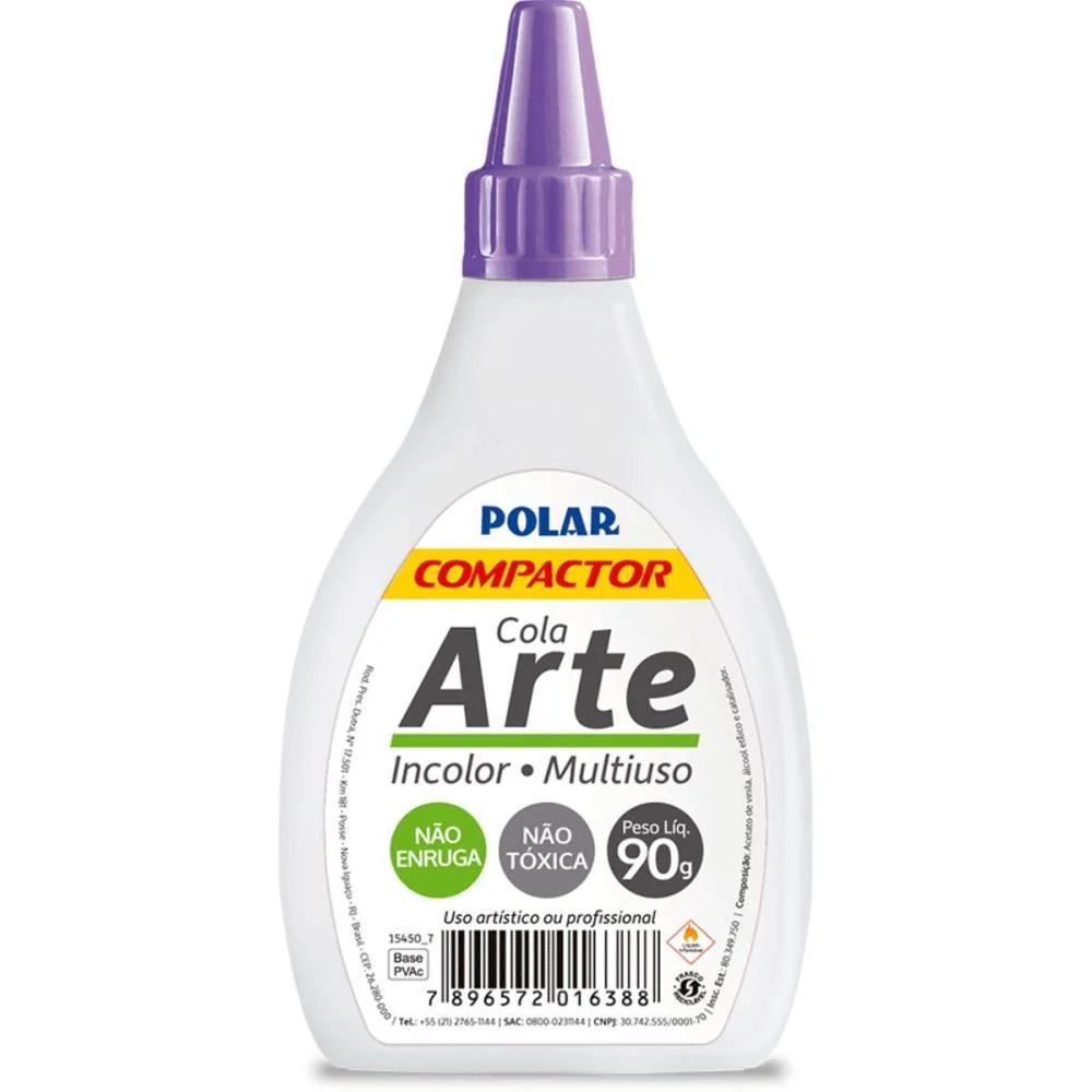 COLA PARA ARTESANATO POLAR ARTE 90G COMPACTOR (CX.C/12) - imagem 2