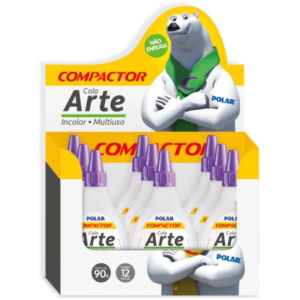 COLA PARA ARTESANATO POLAR ARTE 90G COMPACTOR (CX.C/12) - imagem 4
