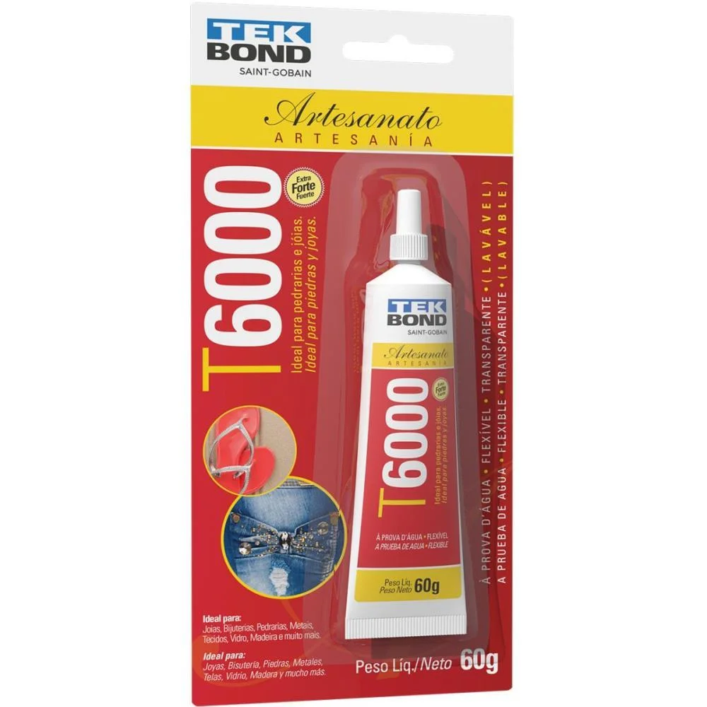 COLA PARA ARTESANATO T6000 PERMANENTE 60G TEKBOND (UNIDADE) - imagem 2