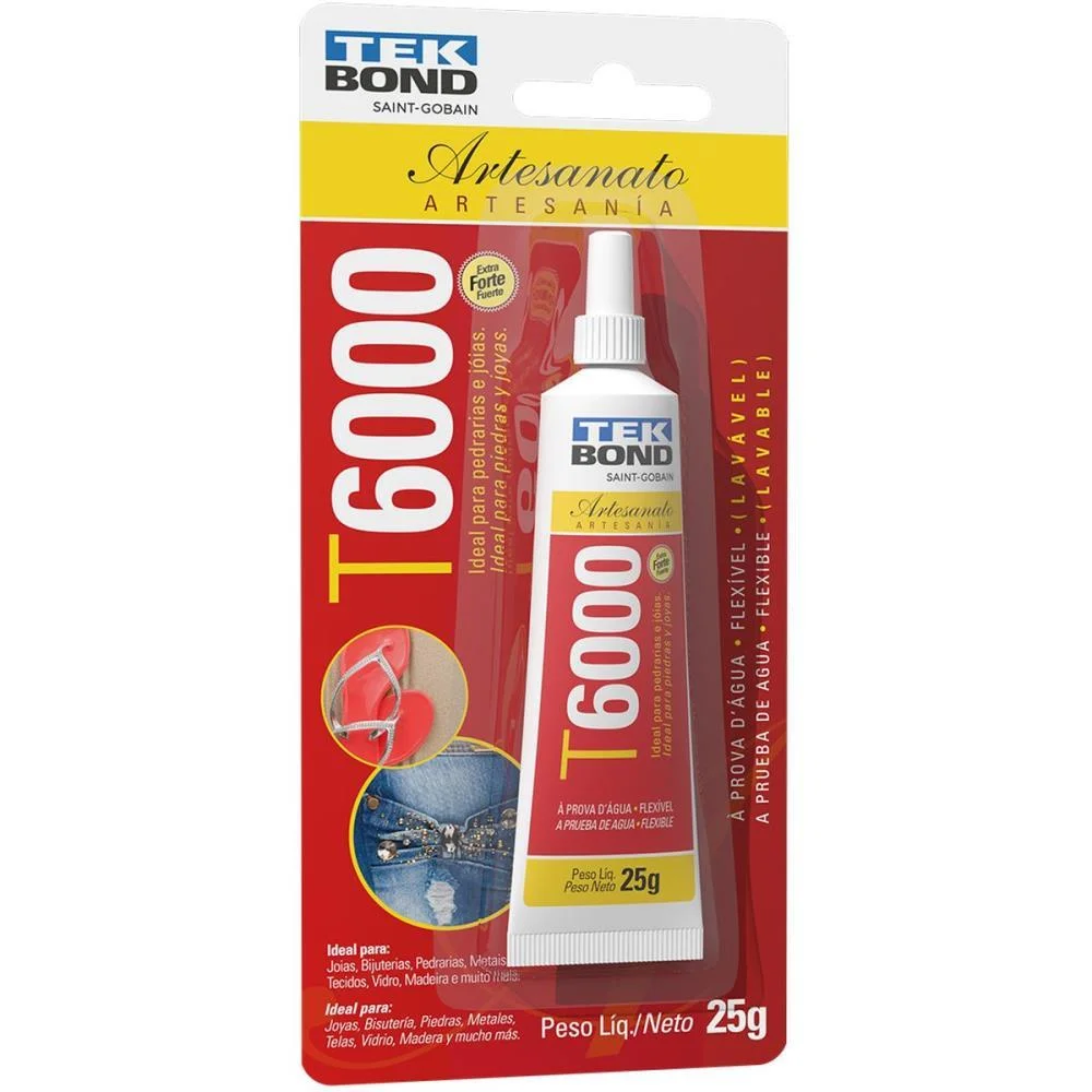 COLA PARA ARTESANATO T6000 PERMANENTE 25G TEKBOND (BLISTER) - imagem 3