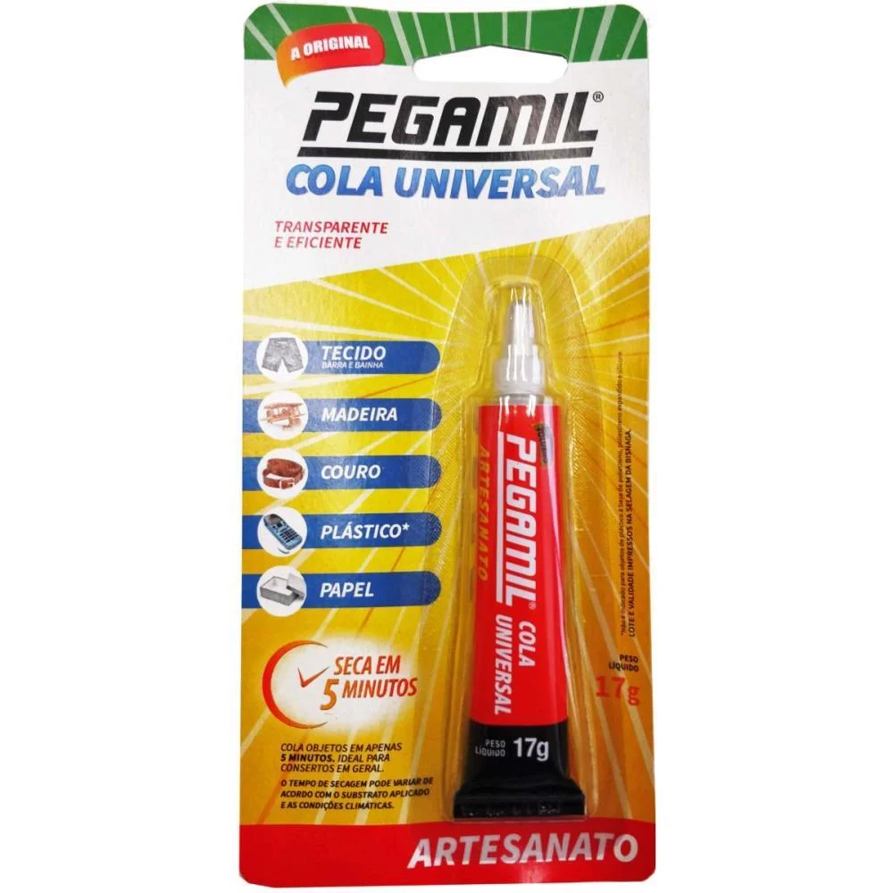 COLA PARA ARTESANATO UNIVERSAL 17G BLISTER PEGAMIL (CX.C/12) - imagem 2