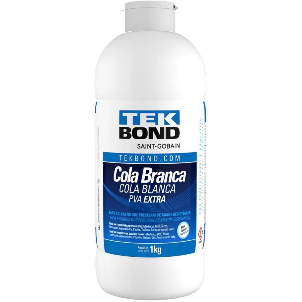 COLA DE ALTA RESISTENCIA BRANCA PVA EXTRA 1K. TEKBOND (UNIDADE) - imagem 3