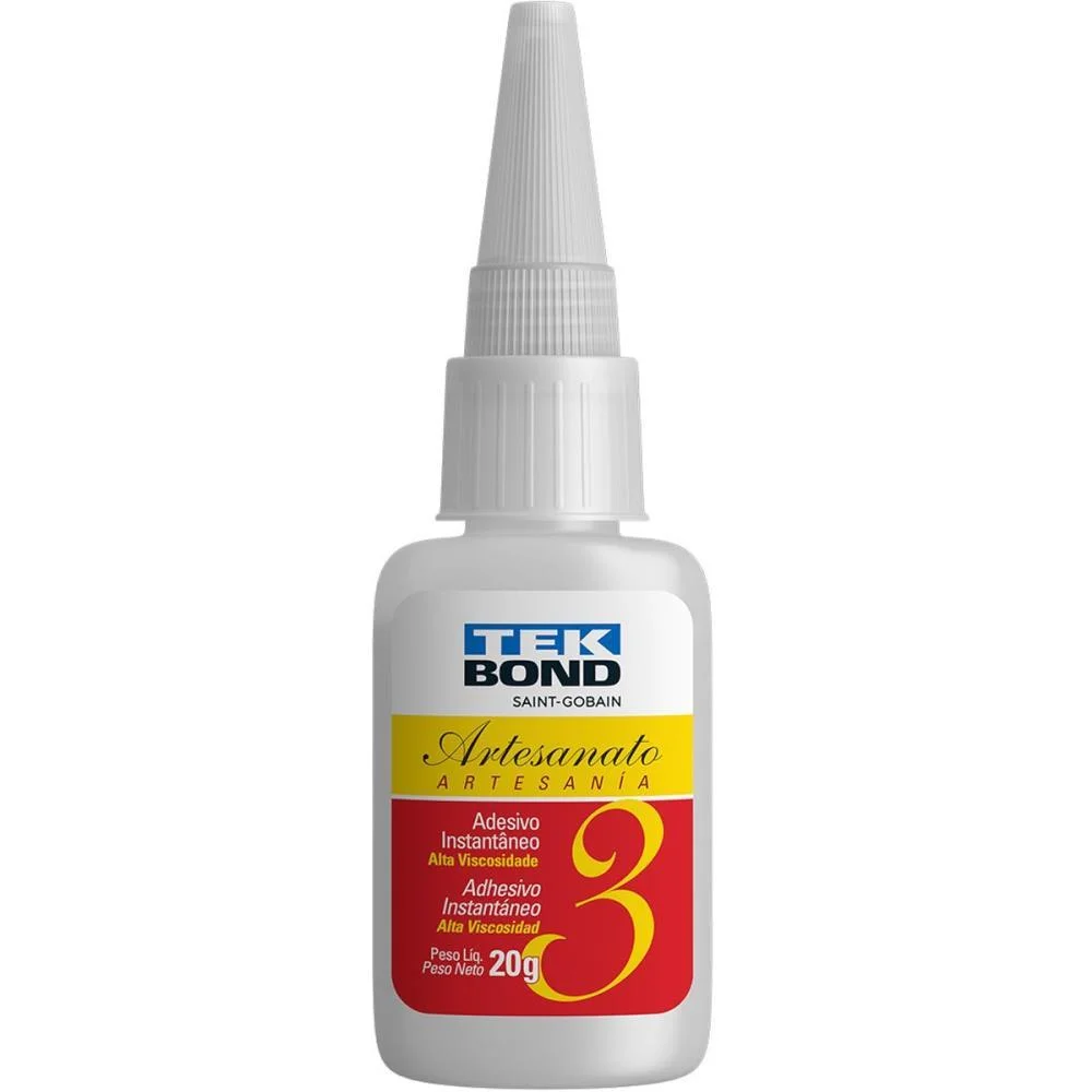 COLA ADESIVO INSTANTANEO ARTESANATO 3 20G TEKBOND (CX.C/10) - imagem 4