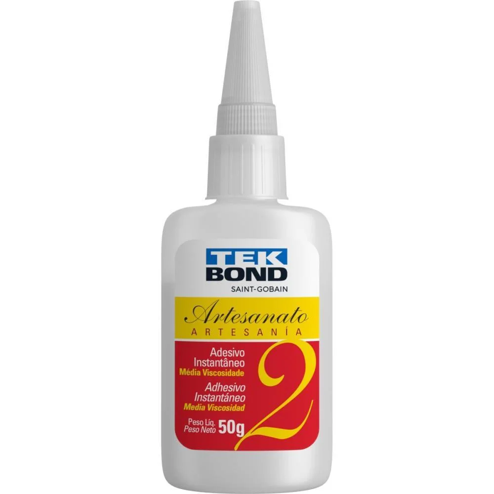 COLA ADESIVO INSTANTANEO ARTESANATO 2 50G TEKBOND (CX.C/10) - imagem 2