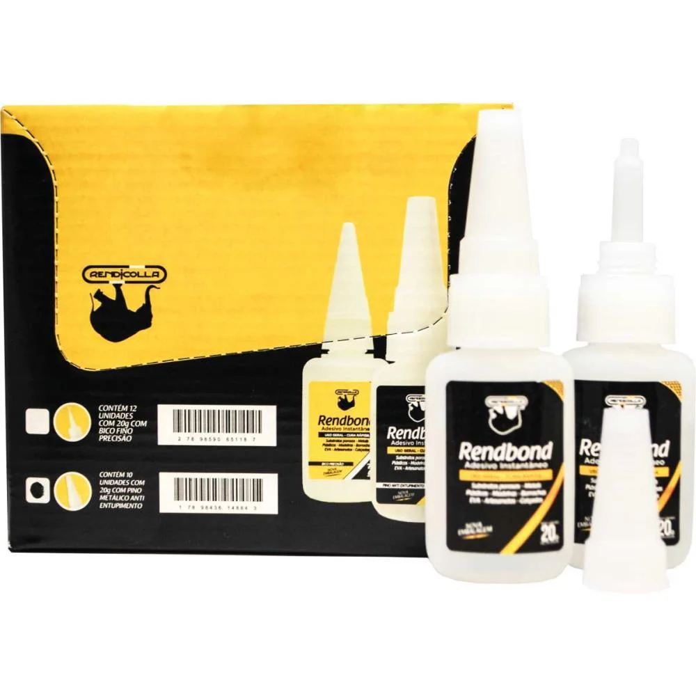 COLA ADESIVO INSTANTANEO RENDBOND 02 20GRS. RENDICOLLA (UNIDADE) - imagem 4