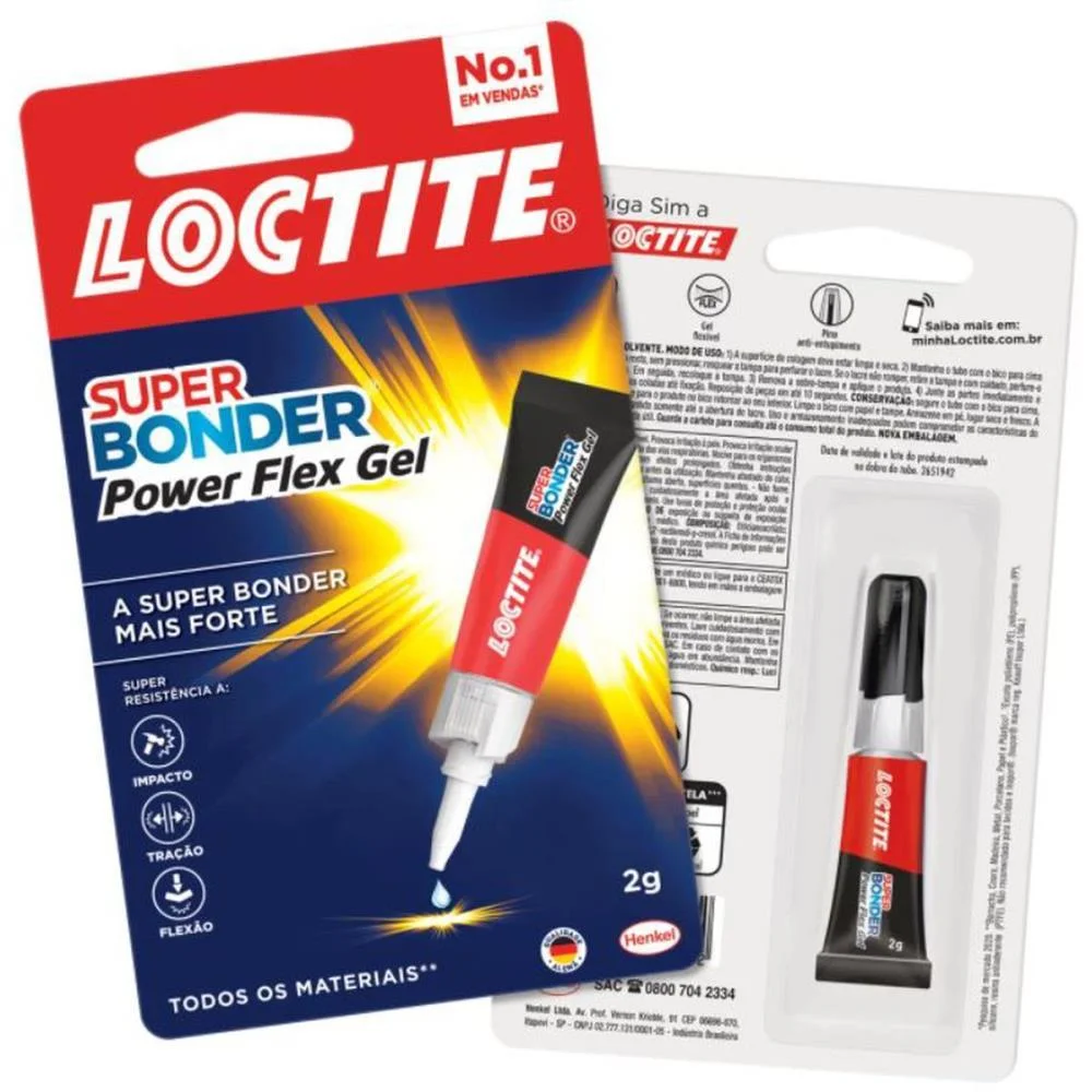 COLA ADESIVO INSTANTANEO SUPER BONDER POWER FLEX GEL 2G HENKEL (UNIDADE) - imagem 3