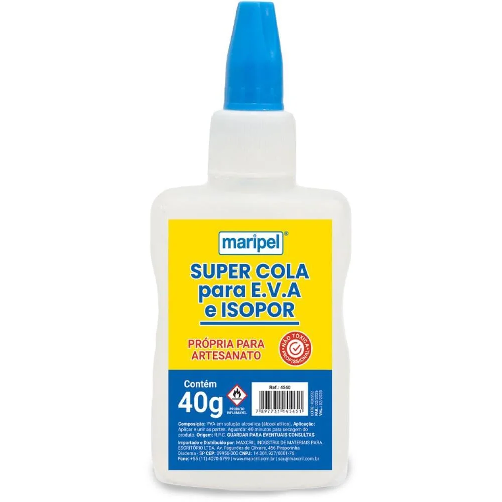 COLA PARA ISOPOR ISOPOR E EVA 40G. MARIPEL (CX.C/12) - imagem 3