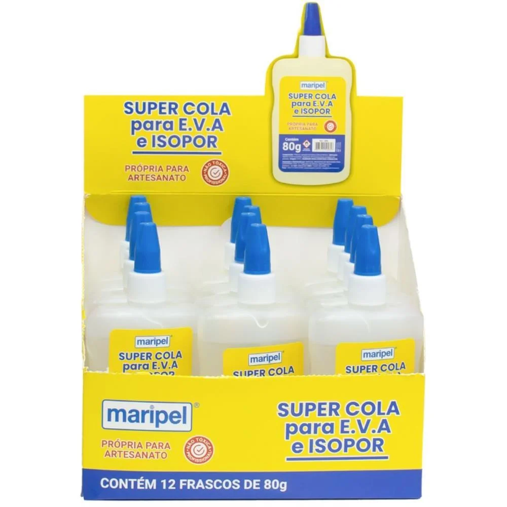 COLA PARA ISOPOR ISOPOR E EVA 80G. MARIPEL (CX.C/12) - imagem 2