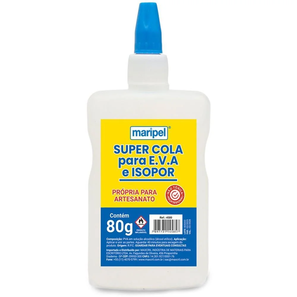 COLA PARA ISOPOR ISOPOR E EVA 80G. MARIPEL (CX.C/12) - imagem 3