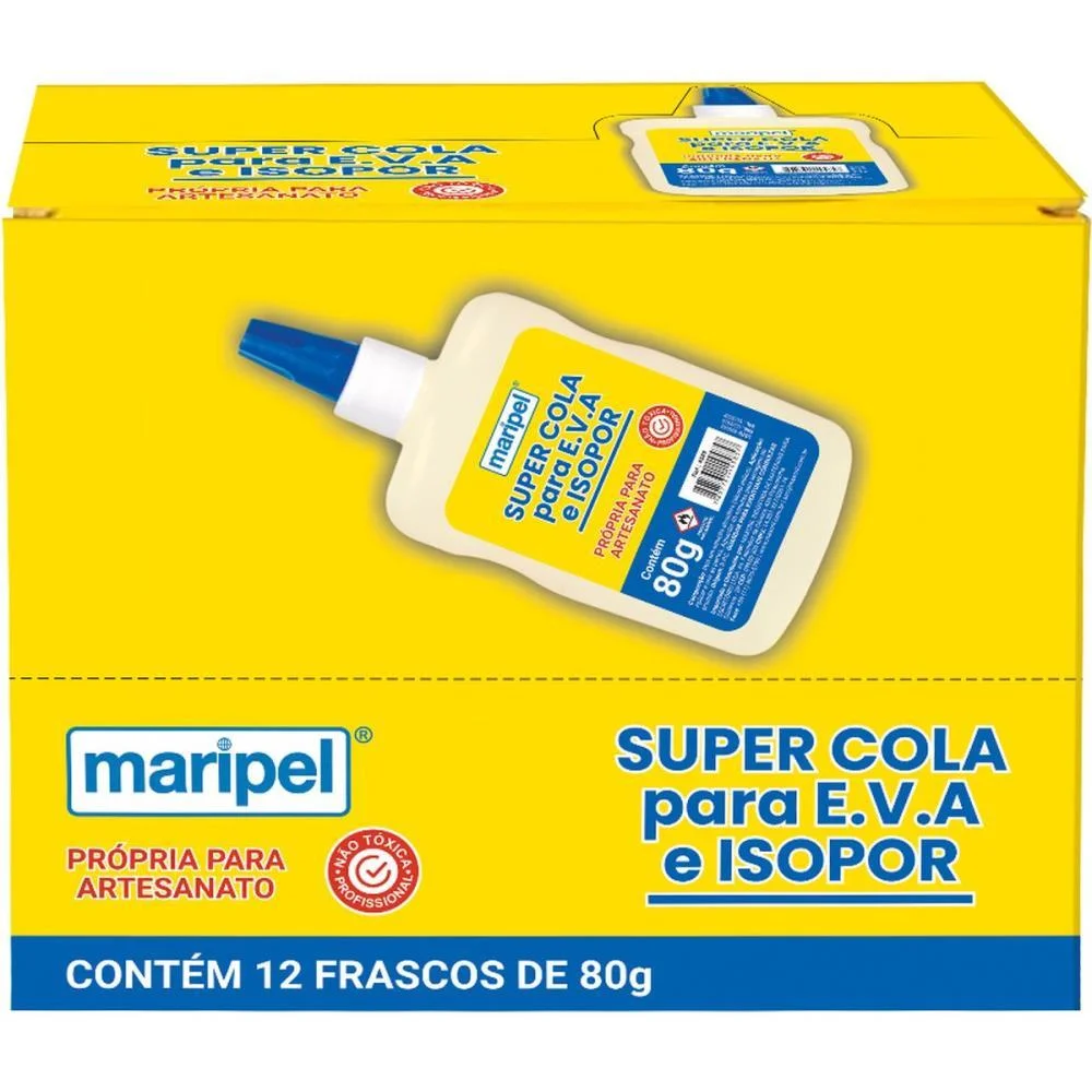 COLA PARA ISOPOR ISOPOR E EVA 80G. MARIPEL (CX.C/12) - imagem 4