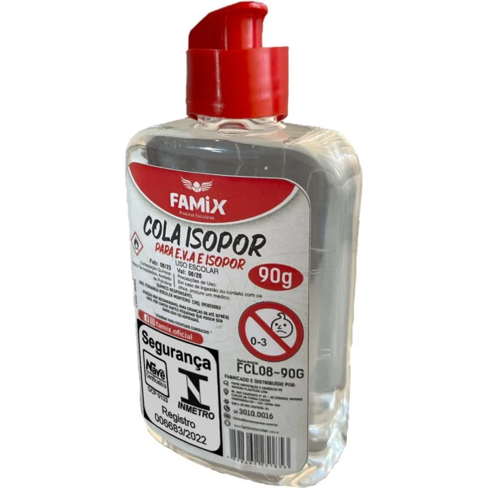 COLA PARA ISOPOR ISOPOR E EVA 90G FAMIX (PCT.C/12) - imagem 4