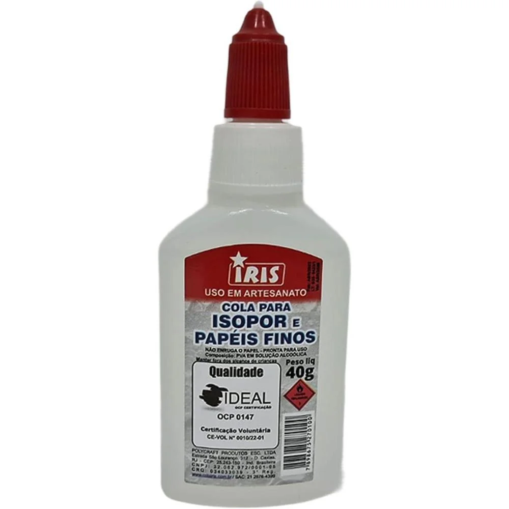 COLA PARA ISOPOR IRIS 40G. IRIS (PCT.C/06) - imagem 2