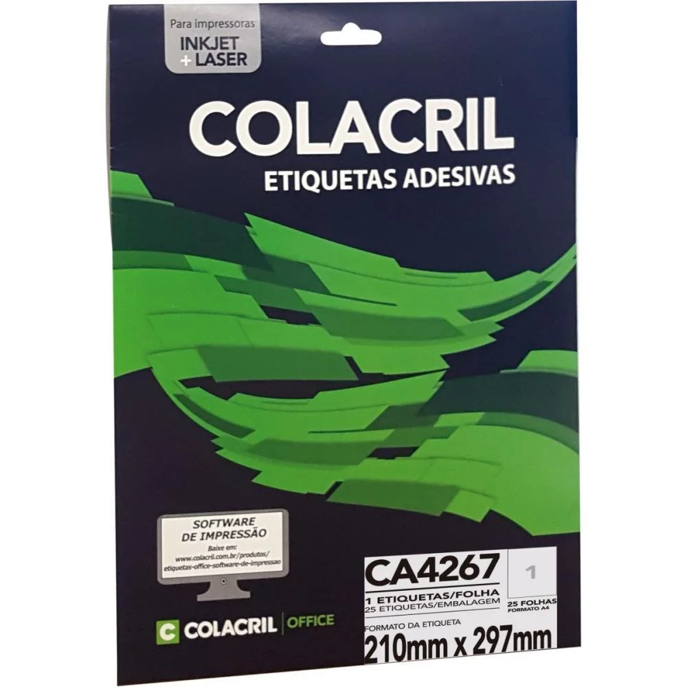 ETIQUETA A4 297X210MM 25 FOLHAS COLACRIL (PCT.C/25) - imagem 4
