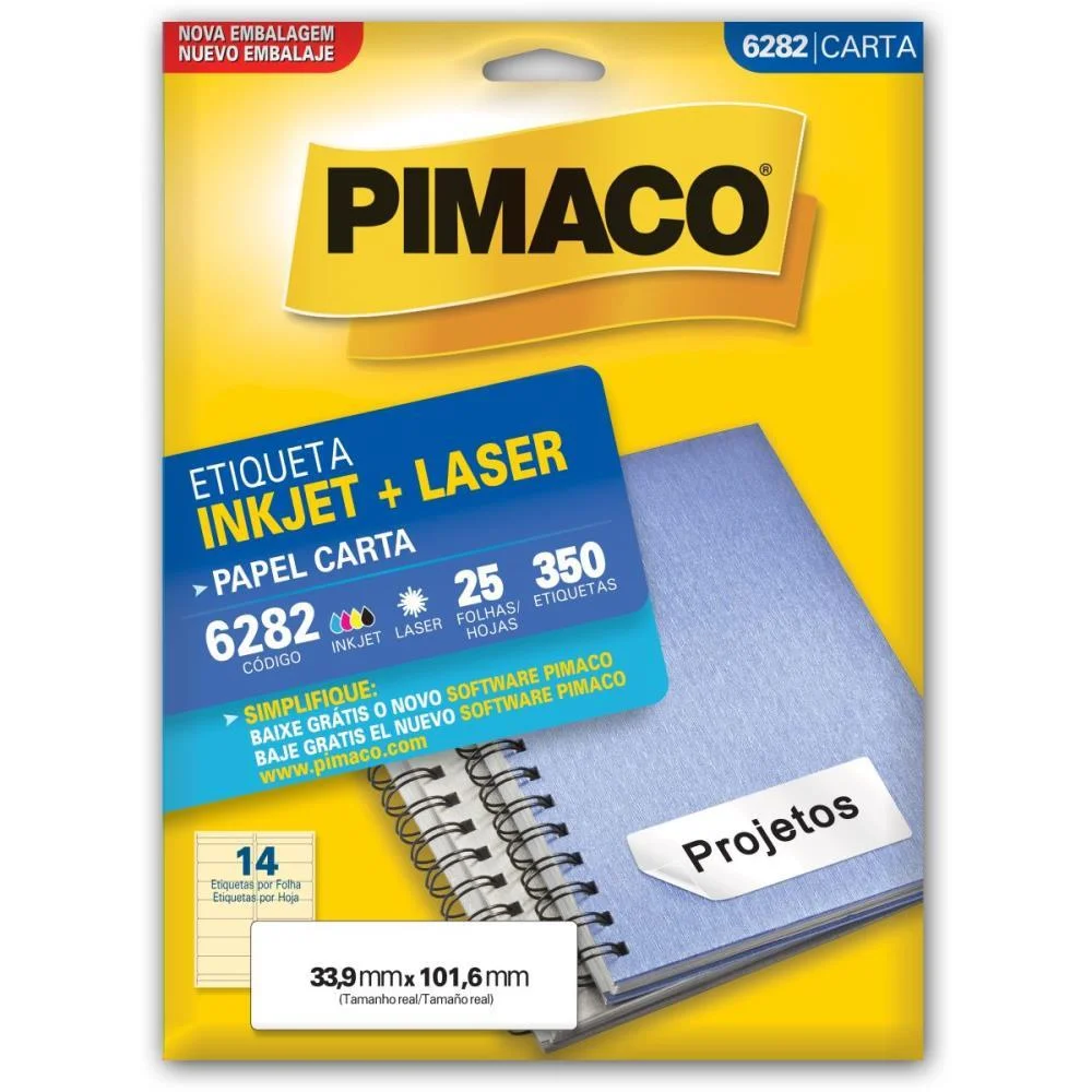 ETIQUETA CARTA 6282 25 FLS 33,9 X 101,6 MM PIMACO (CT.C/350) - imagem 3