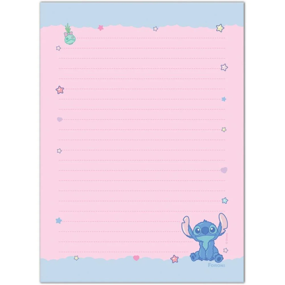 PAPEL DE CARTA DECORADO STITCH 90G C/ENVELOPE FORONI (UNIDADE) - imagem 3