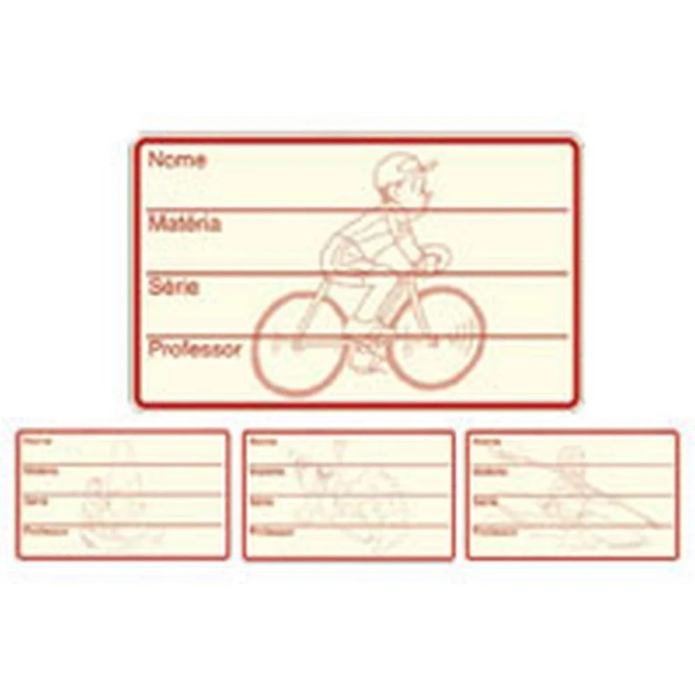 ETIQUETA ESCOLAR DECORADA INF.FUNDO AMARELO/DESENHO VERM LIG (PCT/400) - imagem 3