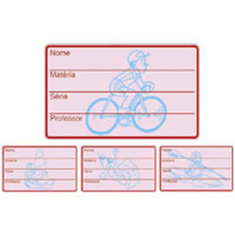 ETIQUETA ESCOLAR DECORADA INF.FUNDO ROSA/DESENHO AZ/CZ LIG (PCT/400) - imagem 3