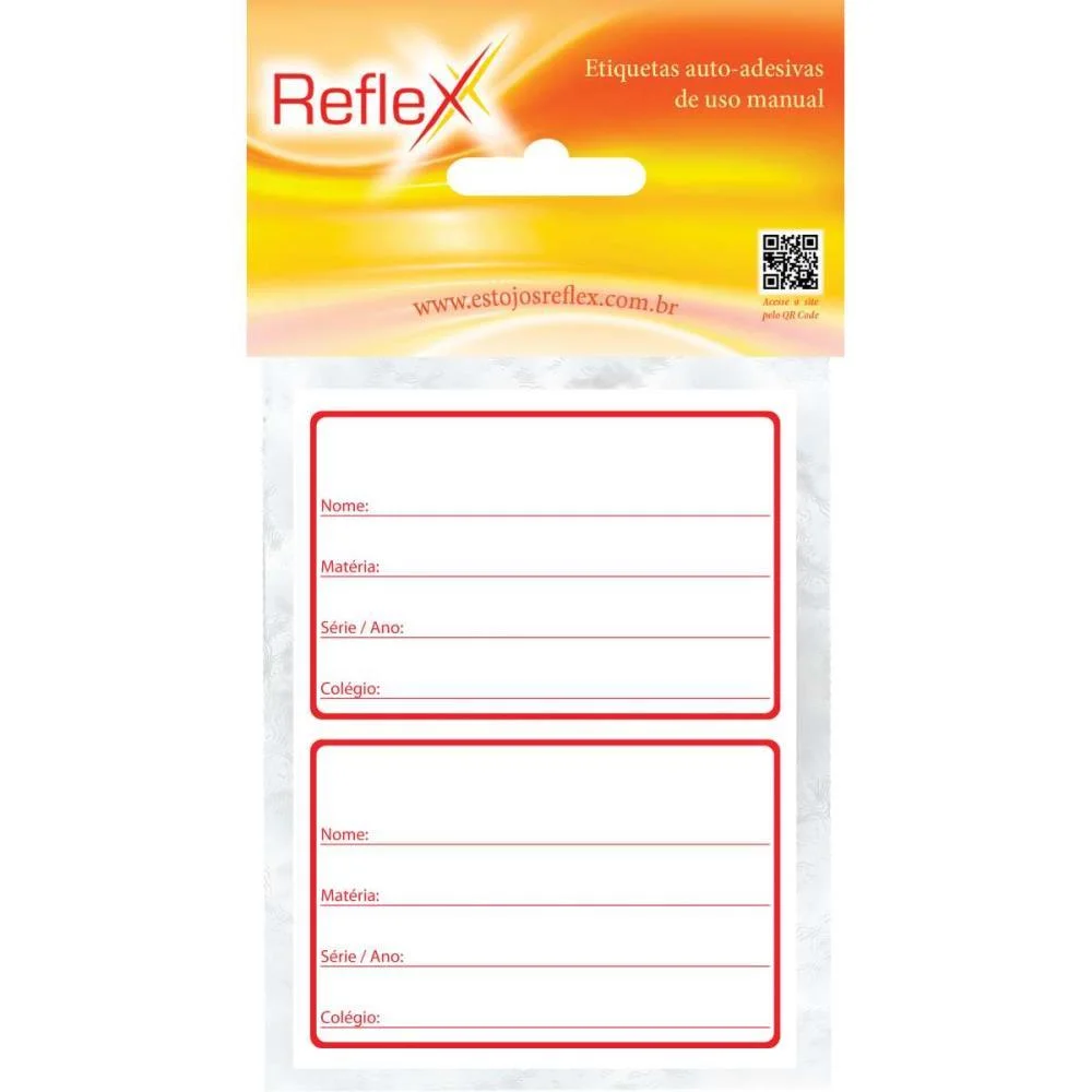 ETIQUETA ESCOLAR TARJA VERMELHA 50X80CM. REFLEX (CT.C/08) - imagem 3