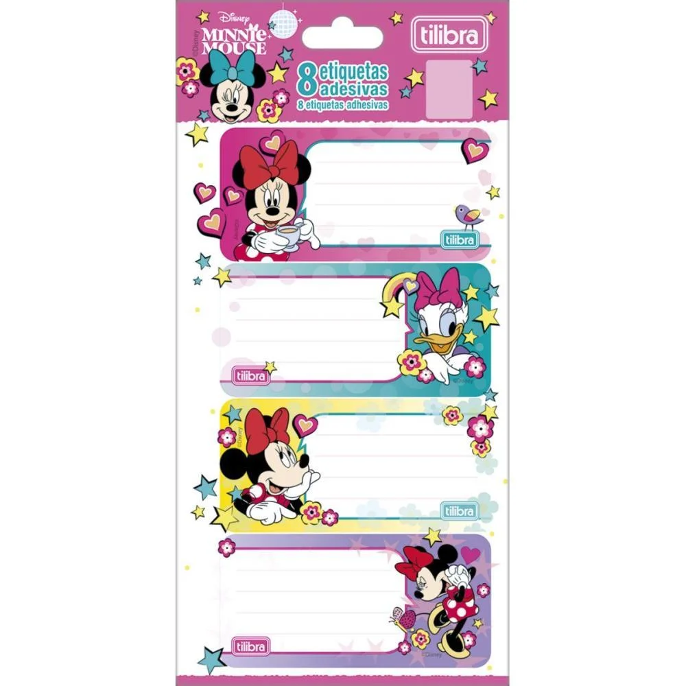 ETIQUETA ESCOLAR DECORADA MINNIE C/8ETIQ. 100X208MM TILIBRA (PCT.C/10) - imagem 3