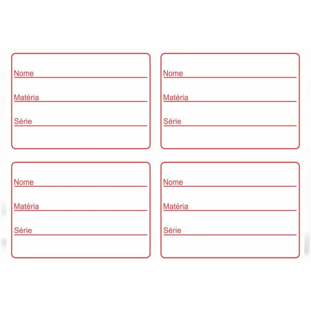 ETIQUETA ESCOLAR TARJA VERMELHA 40X60MM. GRESPAN (CT.C/08) - imagem 3