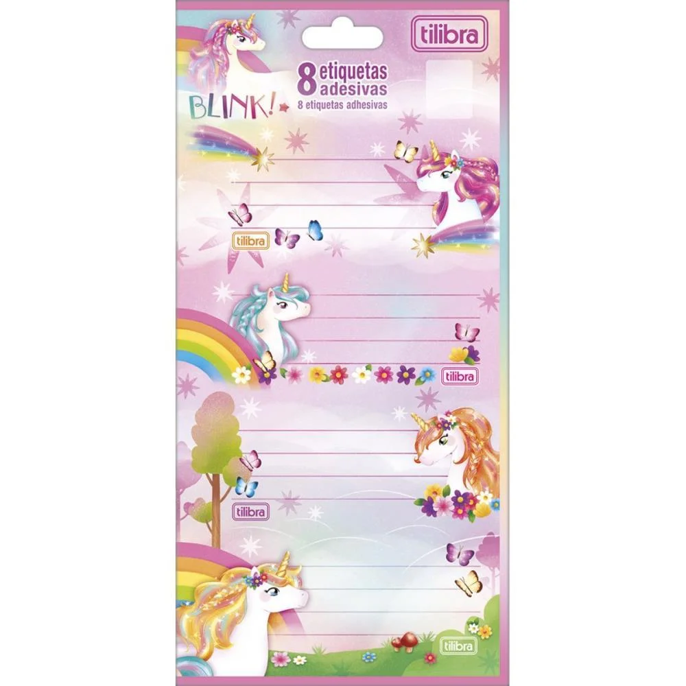 ETIQUETA ESCOLAR DECORADA BLINK C/8ETIQ. 100X208MM TILIBRA (PCT.C/10) - imagem 2