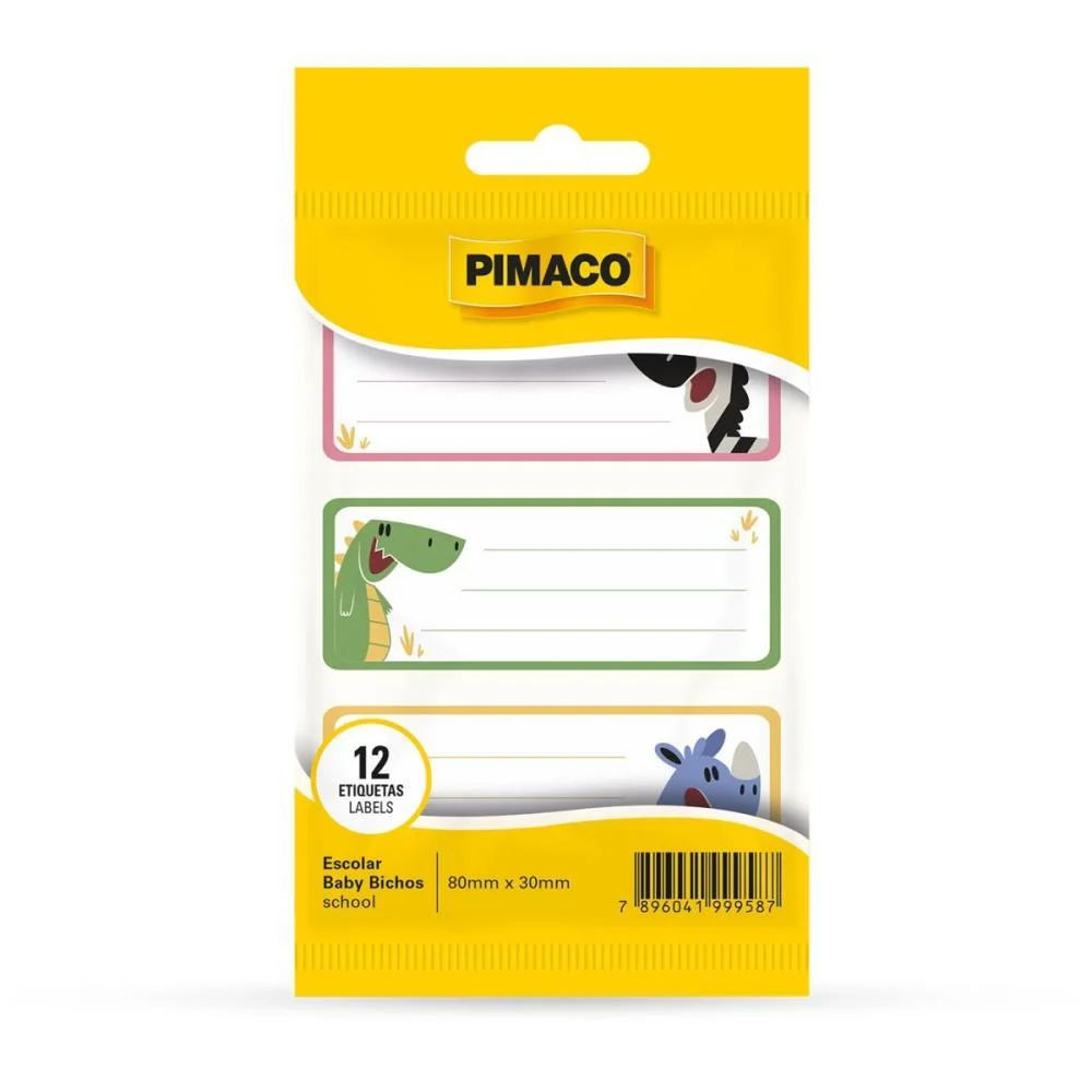 ETIQUETA ESCOLAR BABY BICHOS  80X30MM 4FLS PIMACO (CT.C/03) - imagem 2