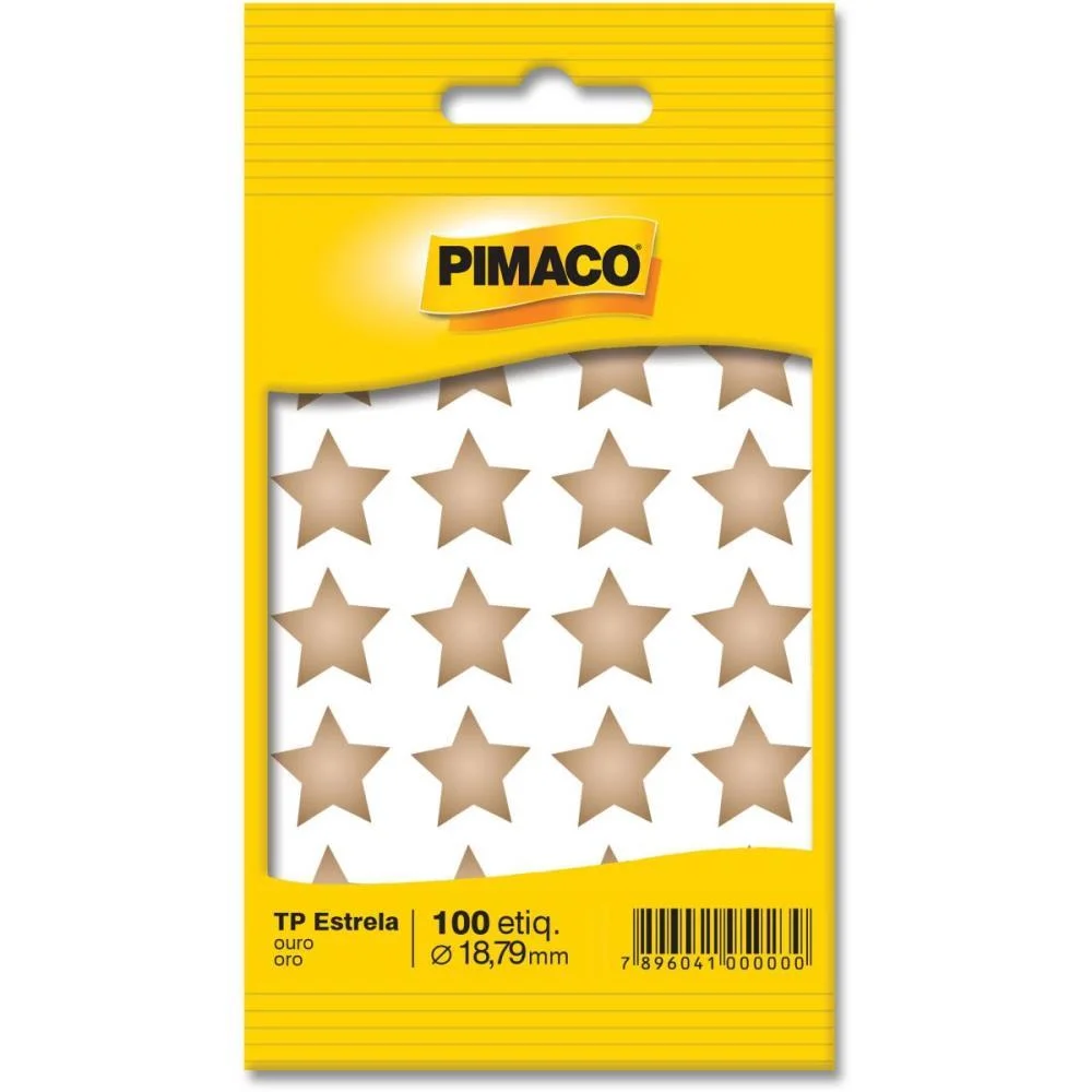 ETIQUETA LISA COM FORMAS TP ESTRELA OURO 5 FLS PIMACO (CT.C/20) - imagem 3