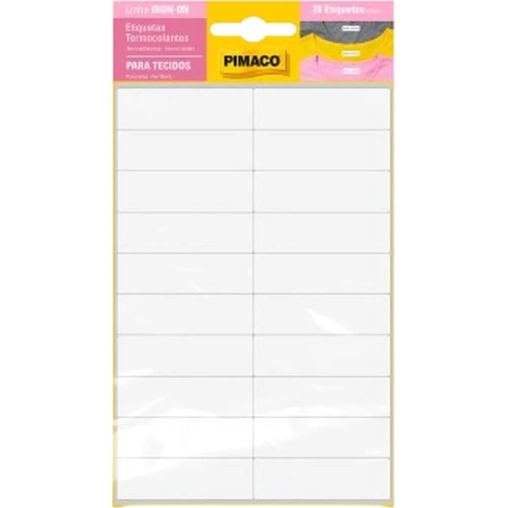 ETIQUETA ADESIVA TERMOCOLANTE BRANCA 20UNIDADES PIMACO (UNIDADE) - imagem 2