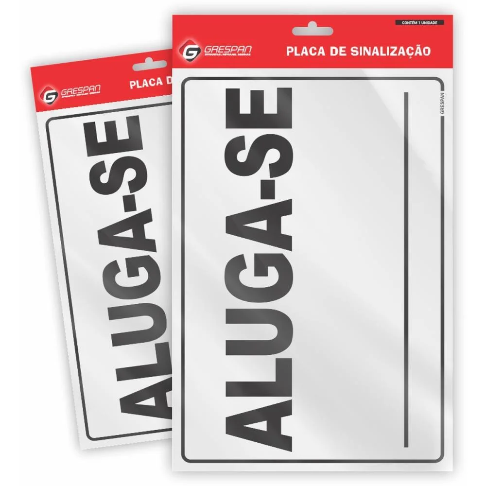 PLACA DE SINALIZACAO ALUGA-SE 20X30CM. GRESPAN (PCT.C/05) - imagem 2