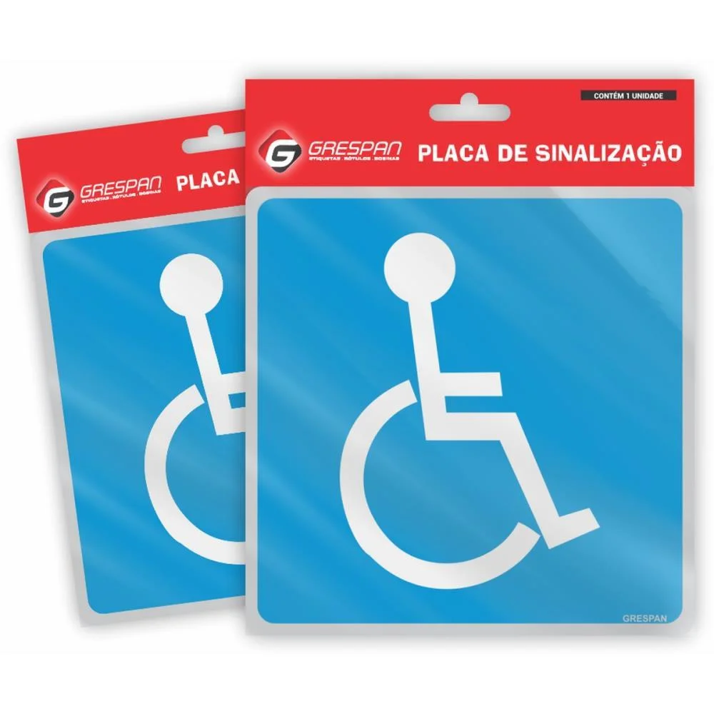 PLACA DE SINALIZACAO CADEIRANTE 15X15CM. GRESPAN (PCT.C/05) - imagem 3