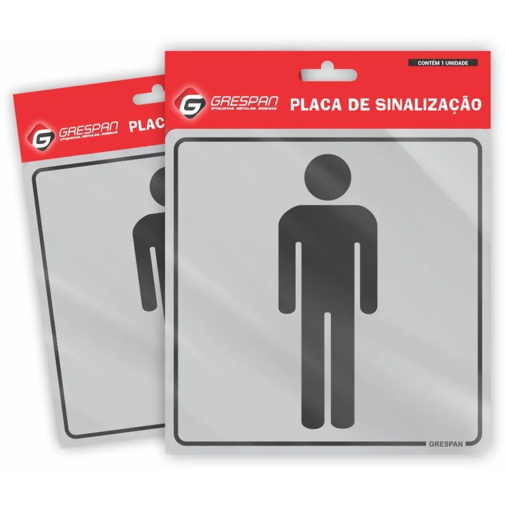 PLACA DE SINALIZACAO WC MASCULINO 15X15CM. GRESPAN (PCT.C/05) - imagem 2