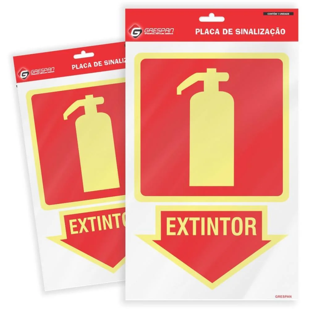 PLACA DE SINALIZACAO EXTINTOR 16X25CM. GRESPAN (PCT.C/05) - imagem 3